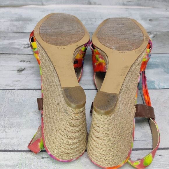 Bandolino Colorful Espadrille Wedge Heel Sandal 'Rasken' Square Toe Sz 8.5 - Picture 13 of 16